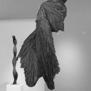 BROKEN, chestnut wood, patinated, H 126 cm, 2014